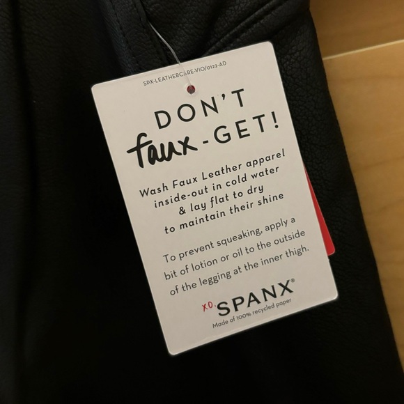 SPANX Faux Leather Leggings/Pants - Picture 2 of 8